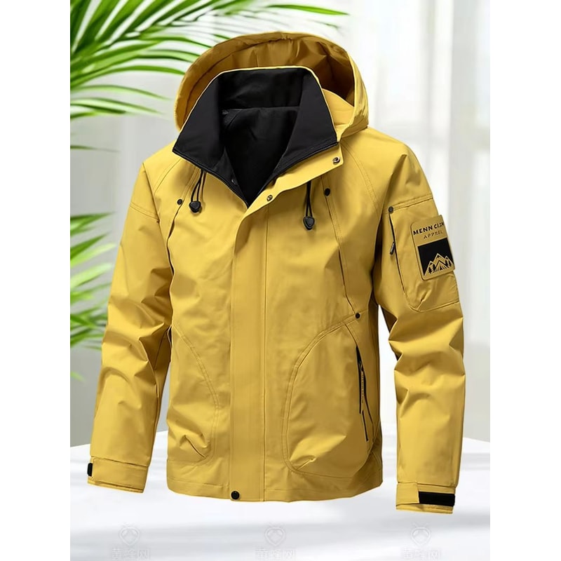 Mens Waterproof Softshell Hiking Jacket Lightweight Hooded Outdoor Windbreaker For Spring Autumn 1