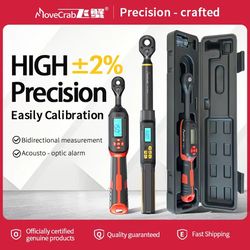 movecrab digital torque wrench adapter 1.5–340nm – high precision electronic torque meter with preset modes, buzzer & le