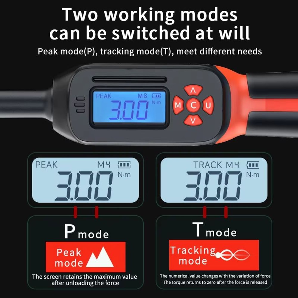 MOVECRAB Digital Torque Wrench Adapter 15340Nm High Precision Electronic Torque Meter With Preset 4