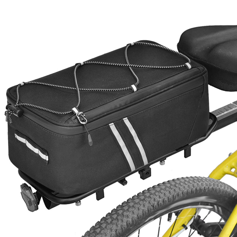 Water Resistant Bike Trunk Bag 7L Bicycle Rear Rack Bag With Waterproof Rain Cover For Cycling Bi 7