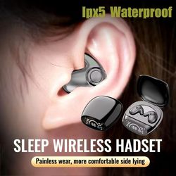 invisible sleep earbuds – waterproof bluetooth 5.3 noise cancelling earphones with microphone for night comfort