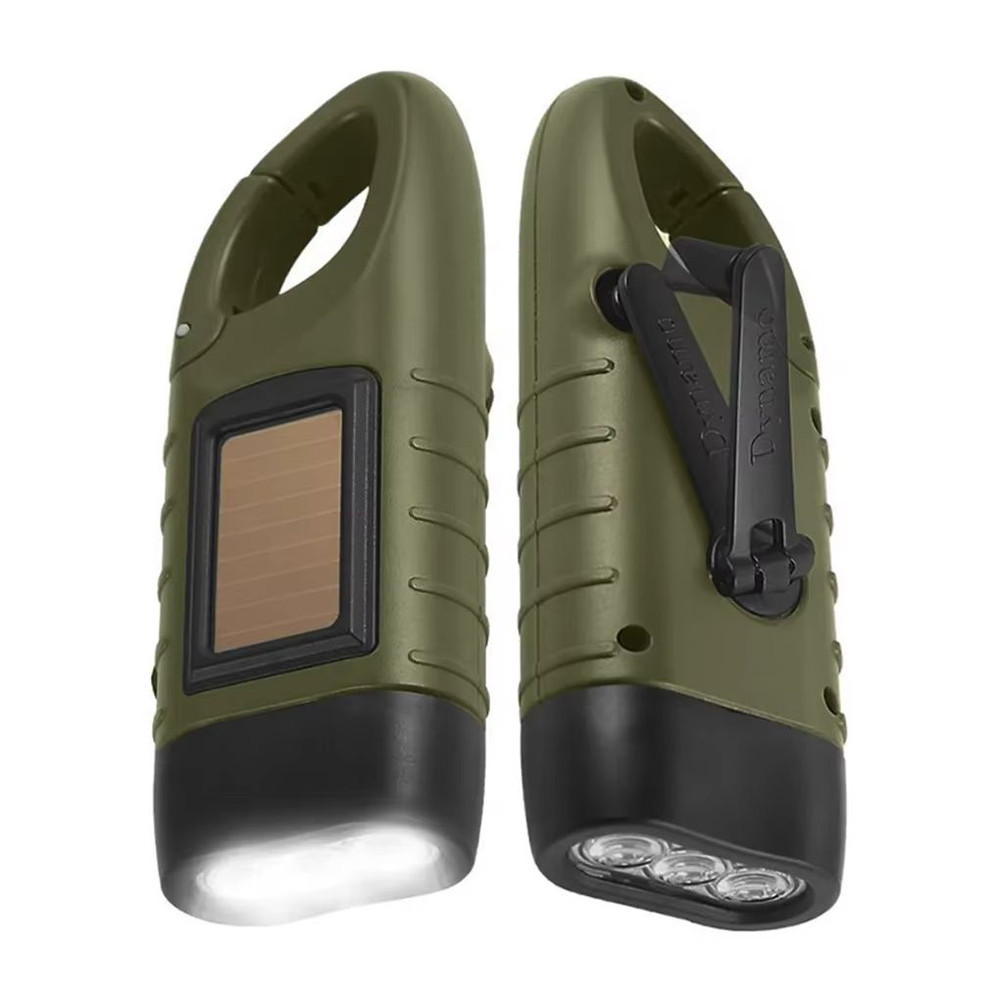 Solar Hand Crank LED Flashlight  Portable Camping Lantern With Dynamo Power And Emergency Torch Lig 0