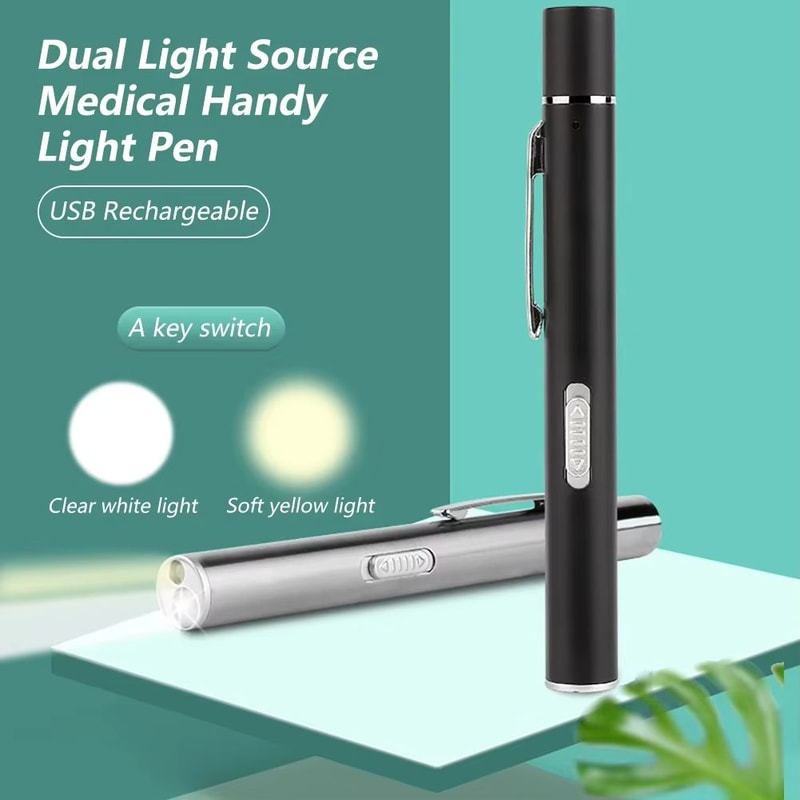 USB Rechargeable Medical Pen Light With Stainless Steel Clip 3