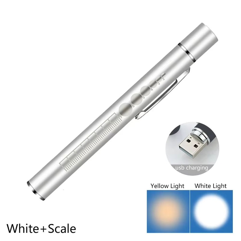 USB Rechargeable Medical Pen Light With Stainless Steel Clip 9