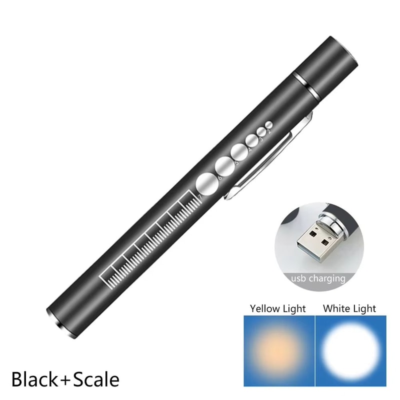 USB Rechargeable Medical Pen Light With Stainless Steel Clip 8
