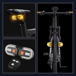 wireless bike turn signal rear light with remote control