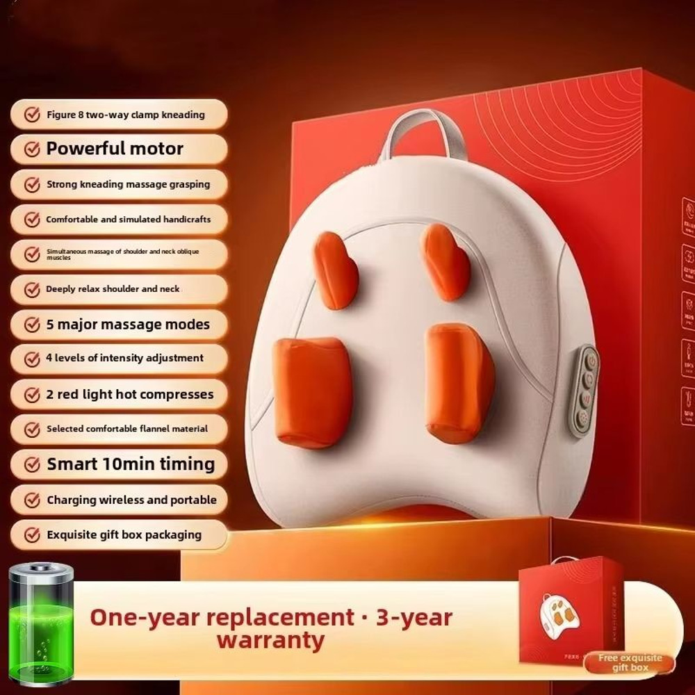 Wireless Shiatsu Massage Pillow  Electric Neck Back  Waist Massager With Heat For Car And Home 10