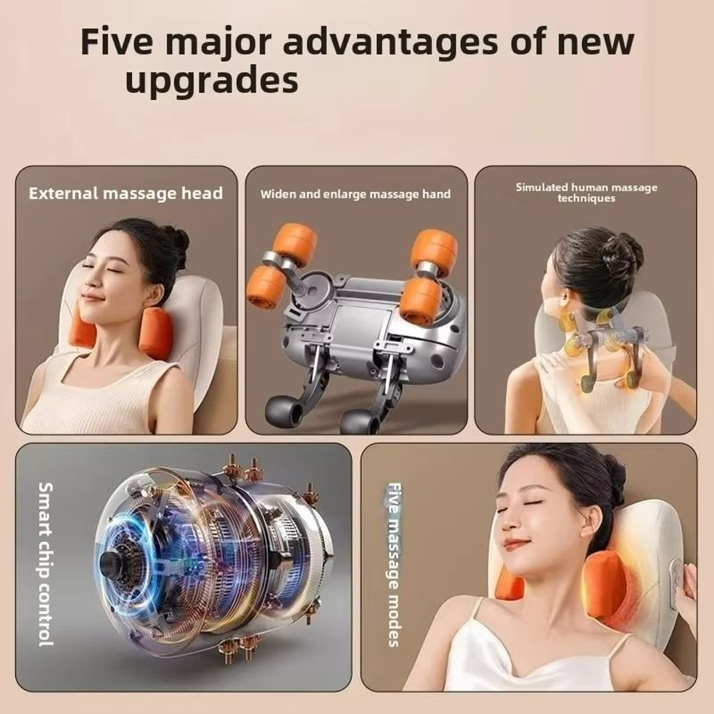 Wireless Shiatsu Massage Pillow  Electric Neck Back  Waist Massager With Heat For Car And Home 3
