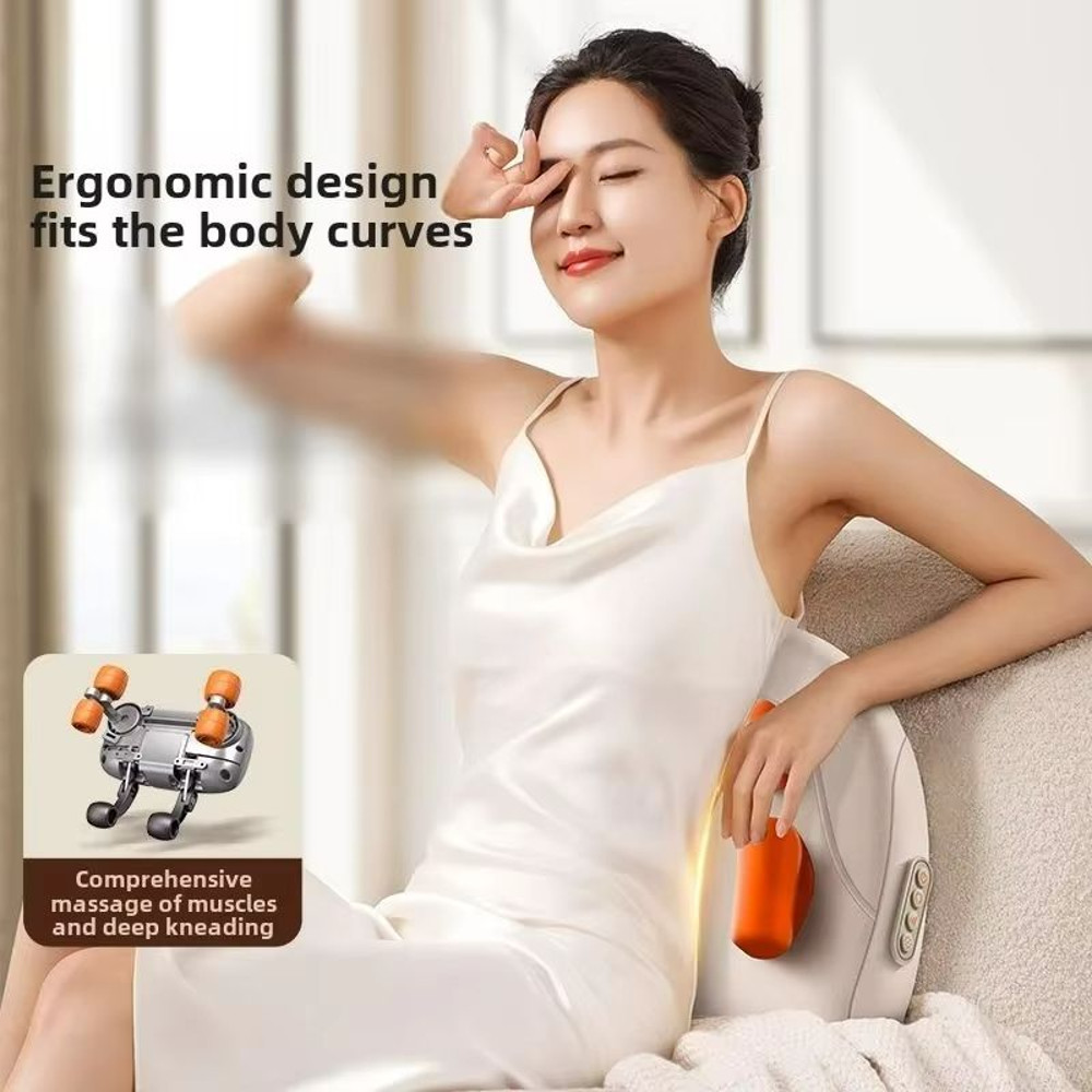 Wireless Shiatsu Massage Pillow  Electric Neck Back  Waist Massager With Heat For Car And Home 4