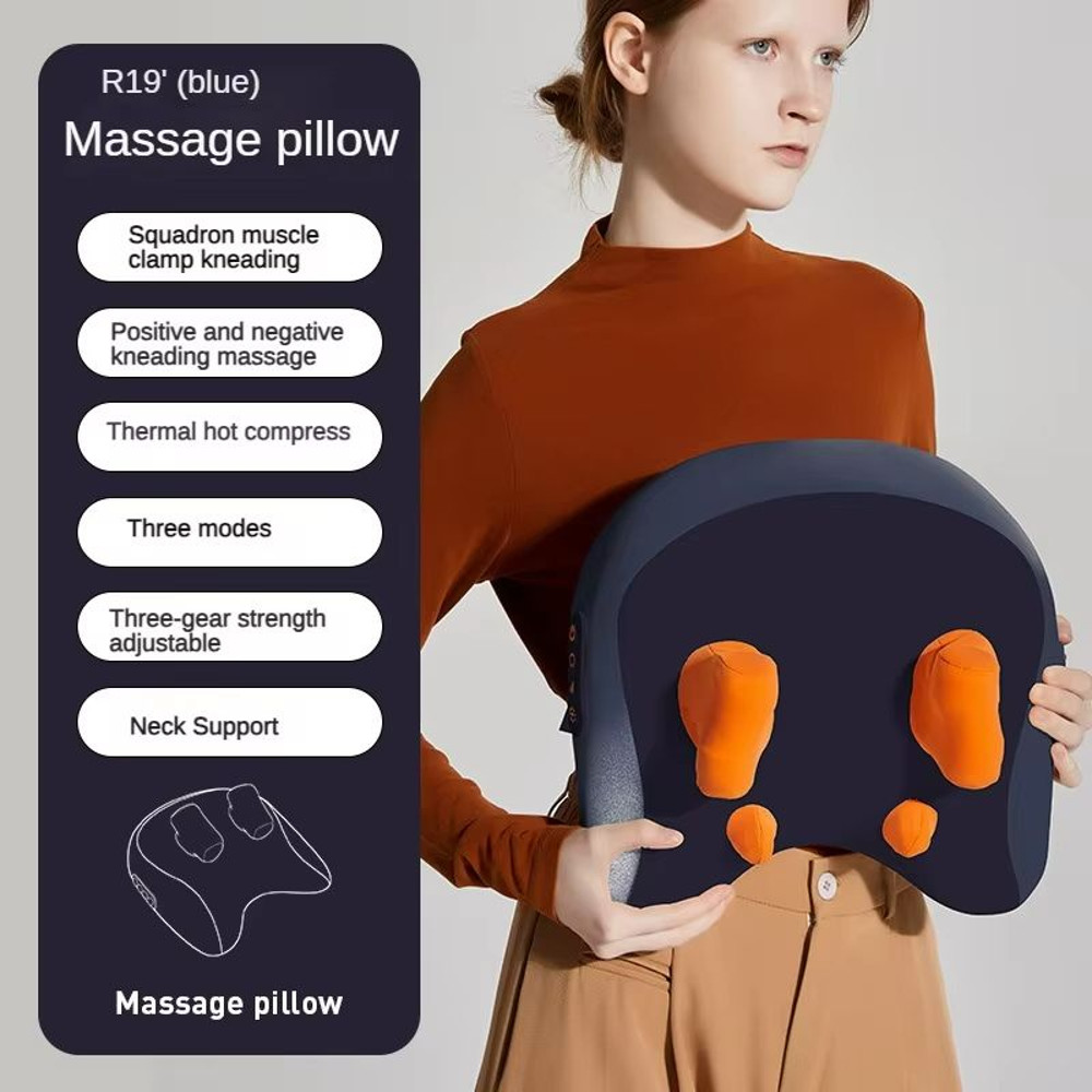 Wireless Shiatsu Massage Pillow  Electric Neck Back  Waist Massager With Heat For Car And Home 8