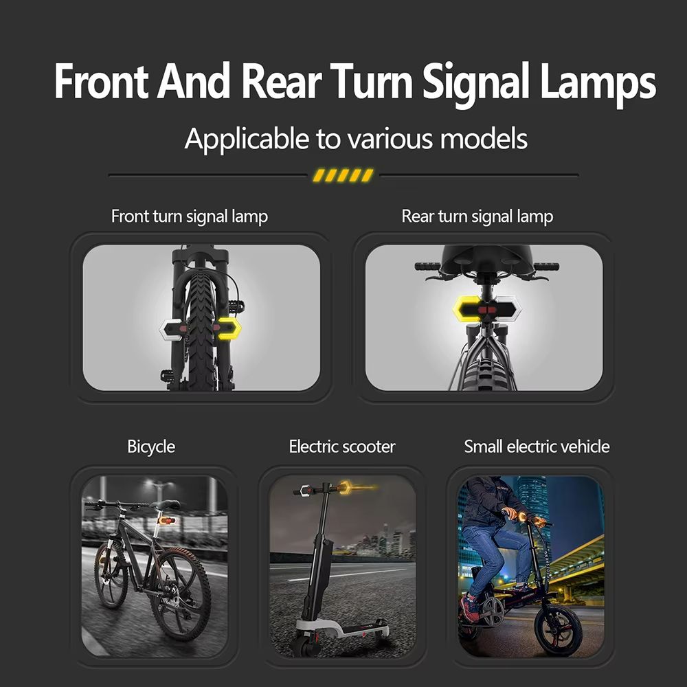 LED Bike Tail Light With Wireless Remote  Waterproof Turn Signal Horn  Warning Lamp For Safer Cycli 2