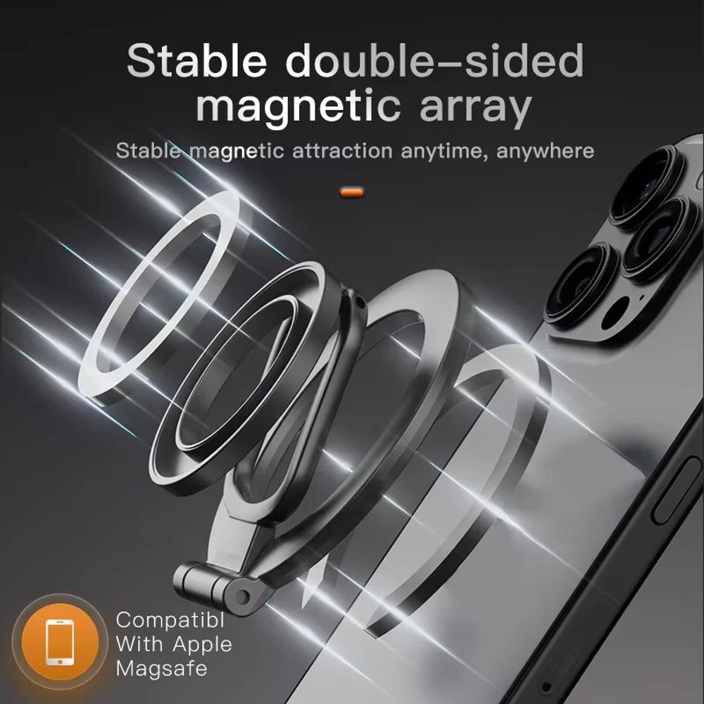 Foldable 360 MagSafe Phone Holder With Strong Magnet  Finger Grip For IPhone 141516 2