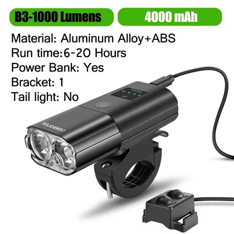 HighPower 1000 Lumen Bike Headlight With 4000mAh USB Charging Power Bank 4