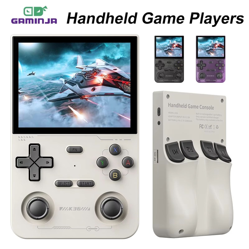 GAMINJA K36 Retro Handheld Game Console With 16000 Games 35Inch IPS Screen 0