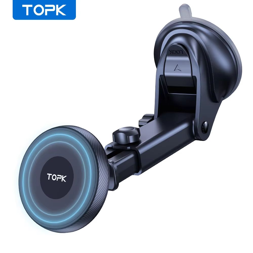 TOPK Magnetic Car Phone Holder For MagSafe IPhone 15 Pro Max  SingleHand Metal Hook 1