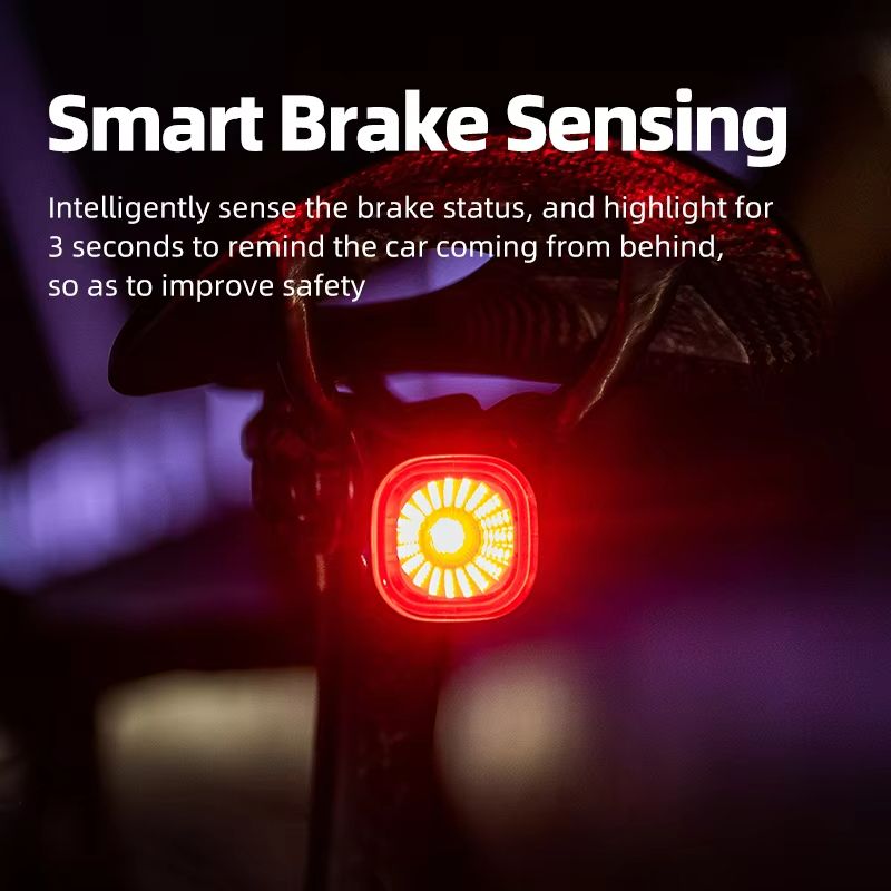 XOSS XR01 Smart Tail Light Auto Brake Sensing Waterproof USB Rechargeable Bicycle Rear Light 3