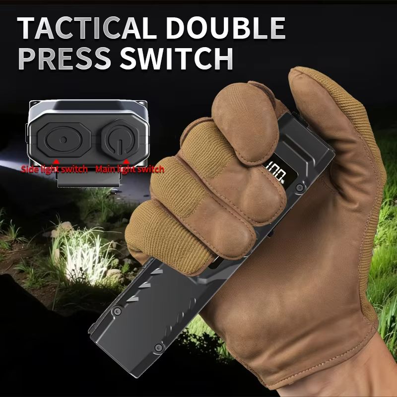 800 Lumens USB Rechargeable Tactical Flashlight  Waterproof LED Work Light With COB Side Lamp 1