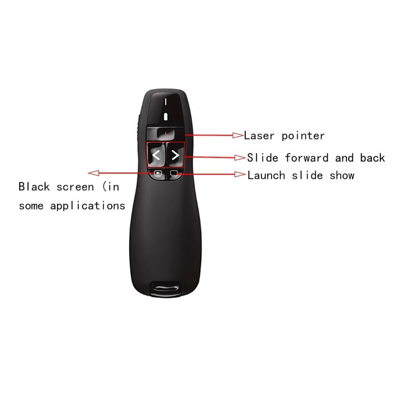 R400 USB Wireless Presenter Red Laser Pointer PowerPoint Remote Control 3