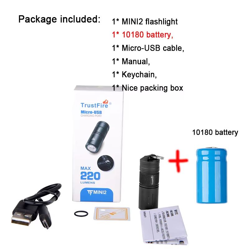 TrustFire Mini2 Rechargeable Keychain Flashlight  250 Lumens Compact EDC Torch 6