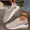 Womens Rhinestone Wedge Sneakers  Breathable Lightweight SlipOn Mesh Casual Shoes 1