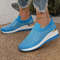 Womens Rhinestone Wedge Sneakers  Breathable Lightweight SlipOn Mesh Casual Shoes 2