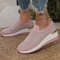 Womens Rhinestone Wedge Sneakers  Breathable Lightweight SlipOn Mesh Casual Shoes 6