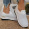 Womens Rhinestone Wedge Sneakers  Breathable Lightweight SlipOn Mesh Casual Shoes 11