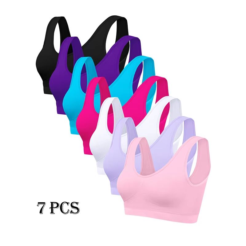 7Pack Womens Seamless Bras Lightweight NoPad Everyday Comfort Bralette With Stretch Fabric 1