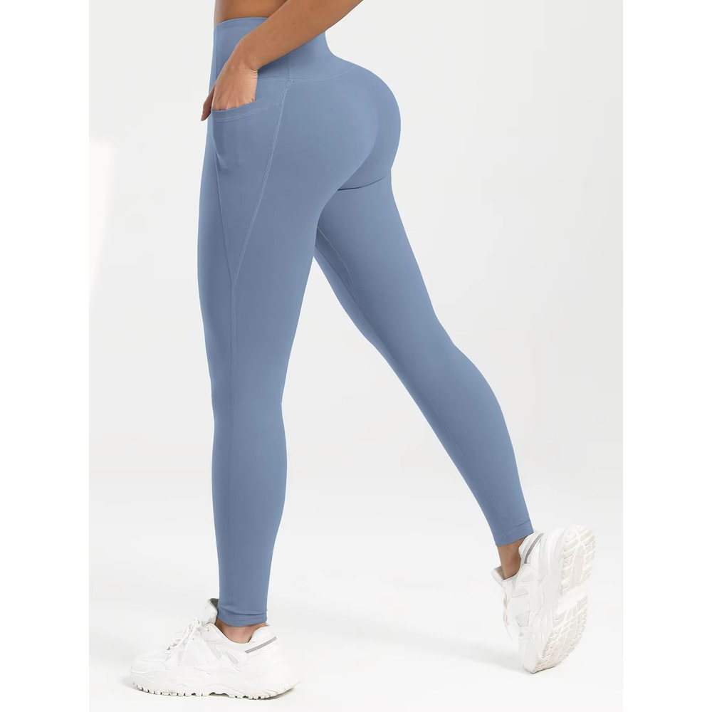 Womens High Waist Leggings With Pockets AllSeason Yoga Pants For Workout Running Fitness 9