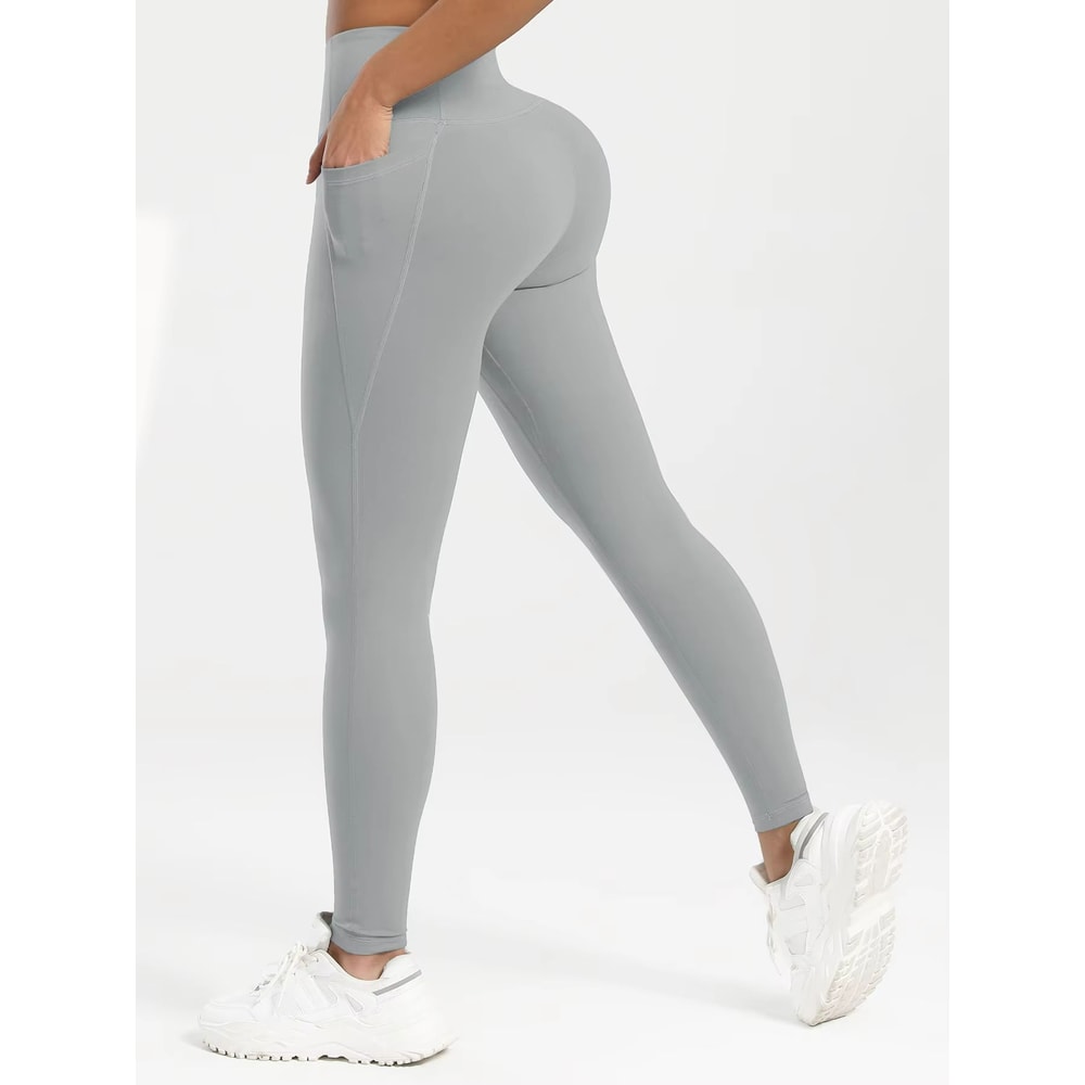 Womens High Waist Leggings With Pockets AllSeason Yoga Pants For Workout Running Fitness 12