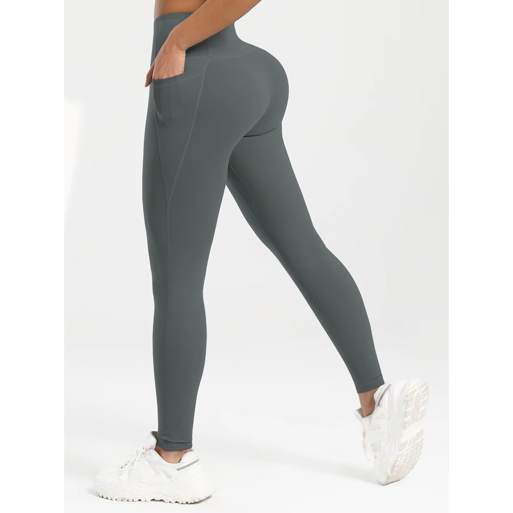 Womens High Waist Leggings With Pockets AllSeason Yoga Pants For Workout Running Fitness 13