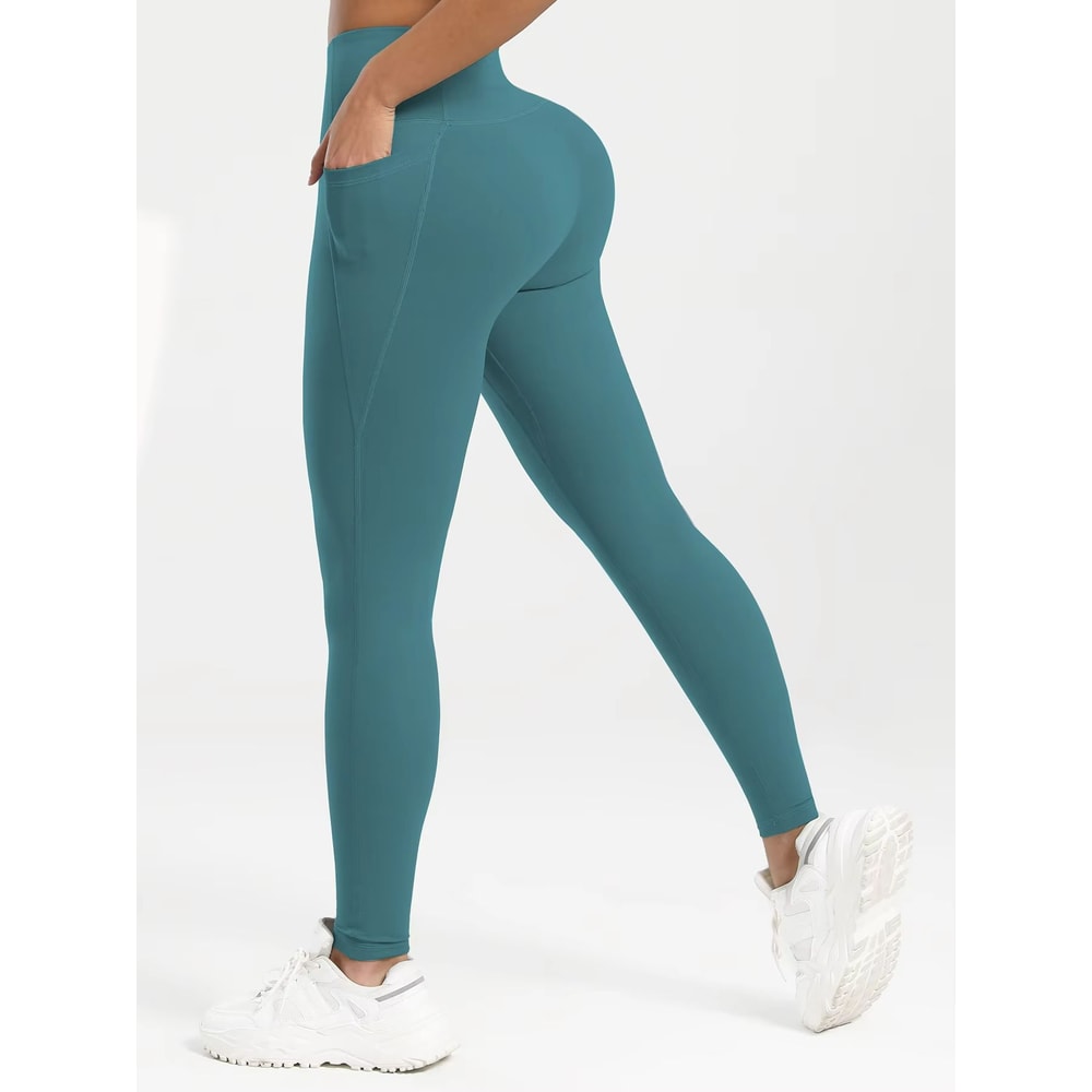 Womens High Waist Leggings With Pockets AllSeason Yoga Pants For Workout Running Fitness 14