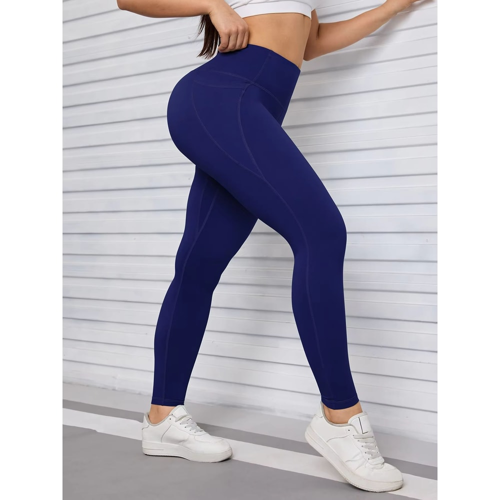 Womens High Waist Leggings With Pockets AllSeason Yoga Pants For Workout Running Fitness 5