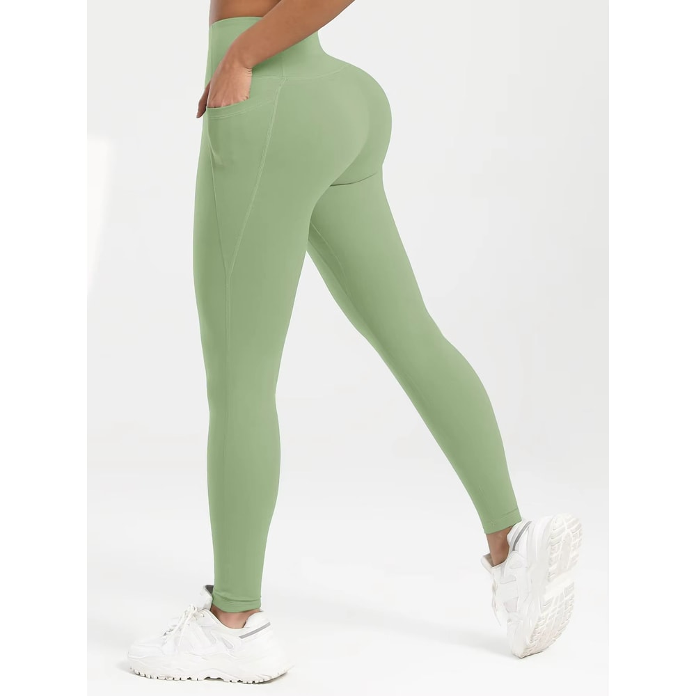 Womens High Waist Leggings With Pockets AllSeason Yoga Pants For Workout Running Fitness 6