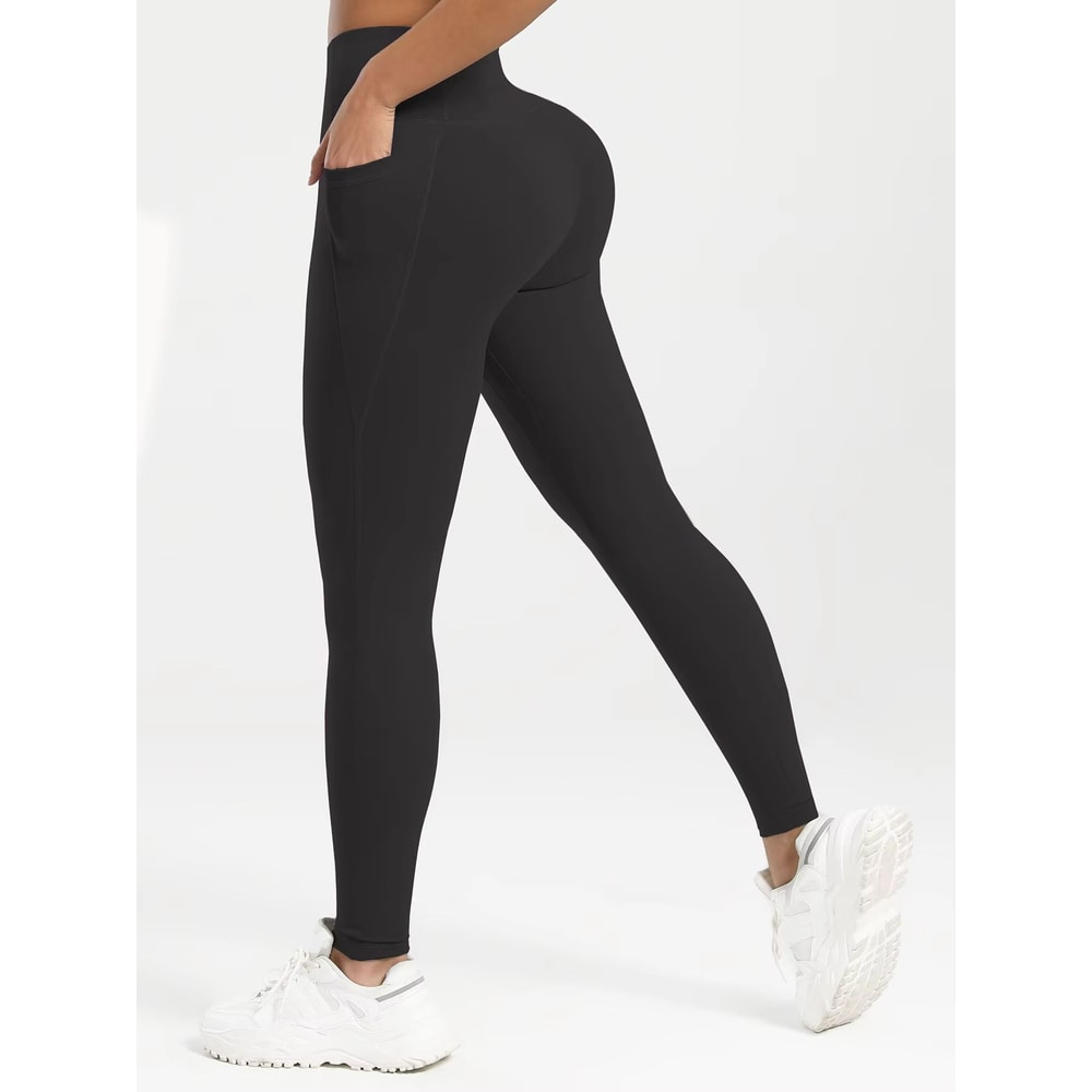 Womens High Waist Leggings With Pockets AllSeason Yoga Pants For Workout Running Fitness 8