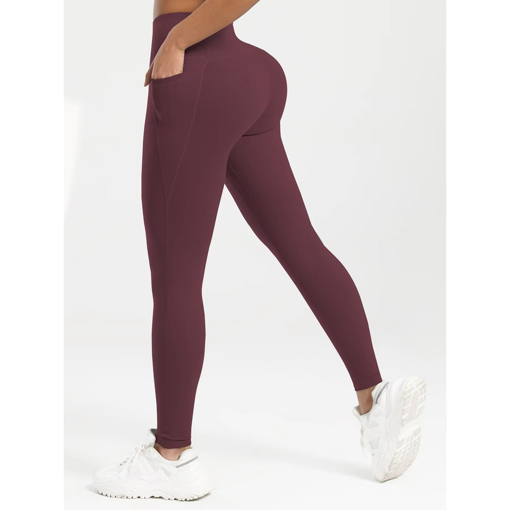 Womens High Waist Leggings With Pockets AllSeason Yoga Pants For Workout Running Fitness 19