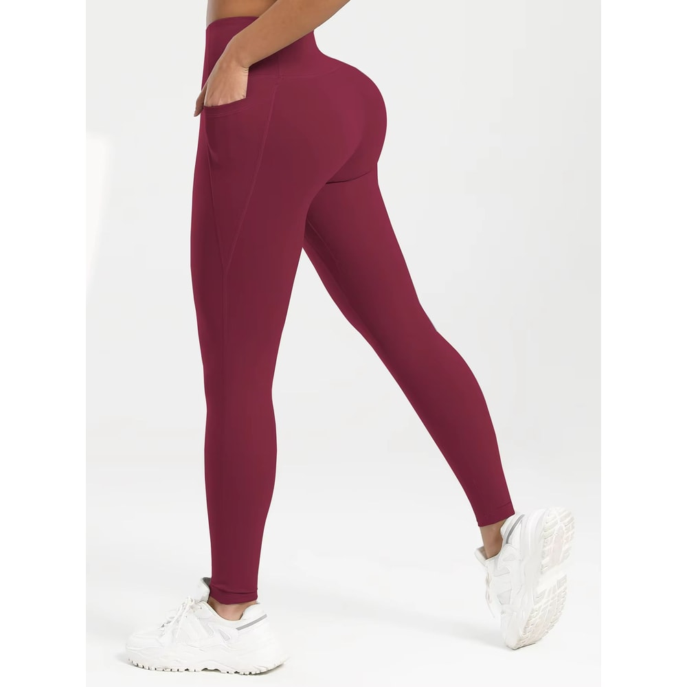 Womens High Waist Leggings With Pockets AllSeason Yoga Pants For Workout Running Fitness 21