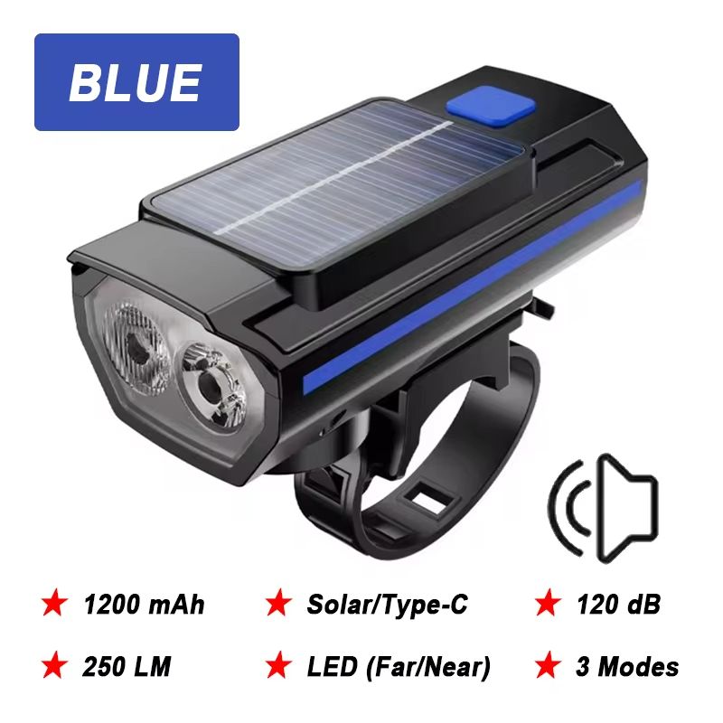 4000mAh Solar Bike Light  2000LM Rechargeable Bicycle Front Light With Zoom Beam  COB Red Side Lamp 9