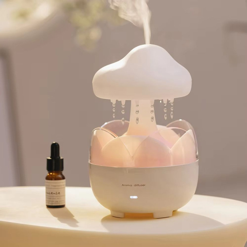 Mushroom Rain Cloud Humidifier  Electric Aroma Diffuser With Night Light  Relaxing Water Drop Sound 2