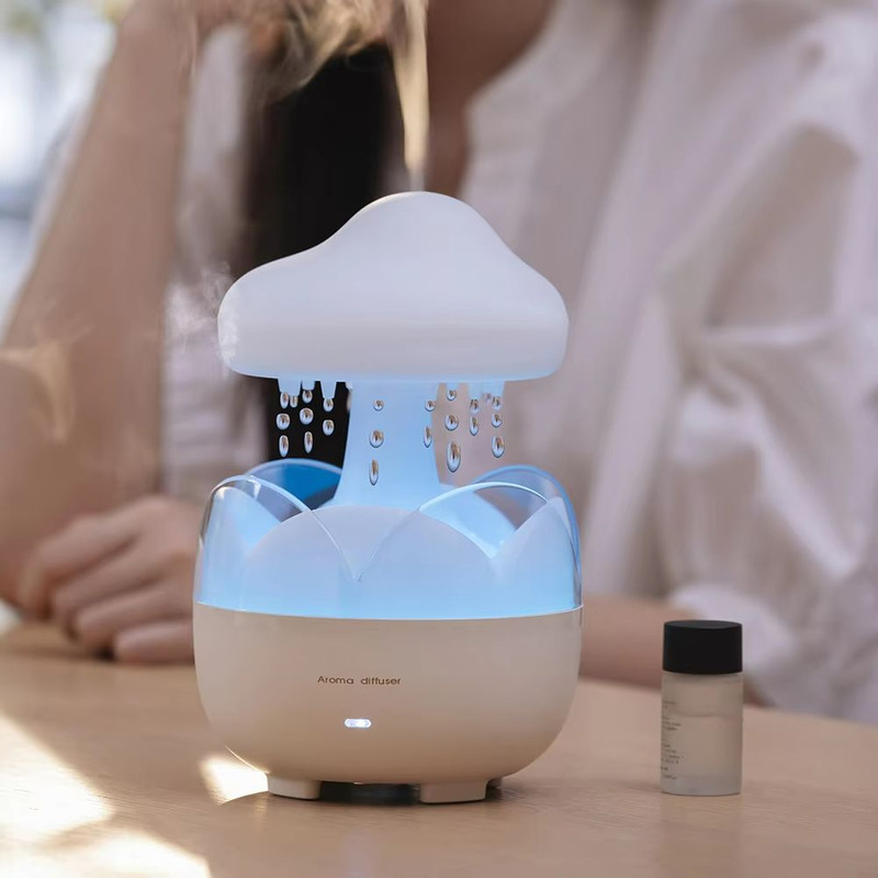 Mushroom Rain Cloud Humidifier  Electric Aroma Diffuser With Night Light  Relaxing Water Drop Sound 4