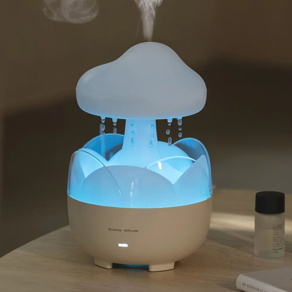 Mushroom Rain Cloud Humidifier  Electric Aroma Diffuser With Night Light  Relaxing Water Drop Sound 6