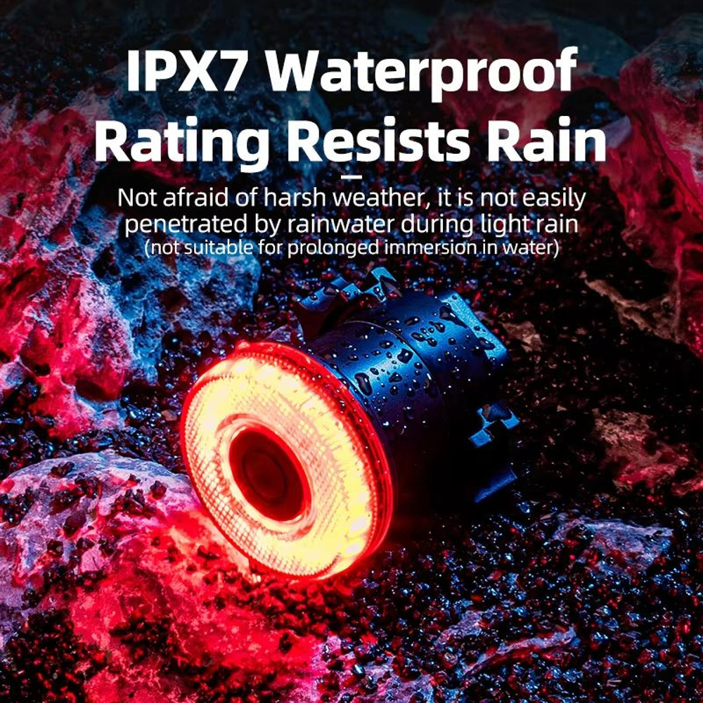 ROCKBROS Smart Bike Tail Light  Rechargeable Waterproof Bicycle Rear Light For Night Riding 4