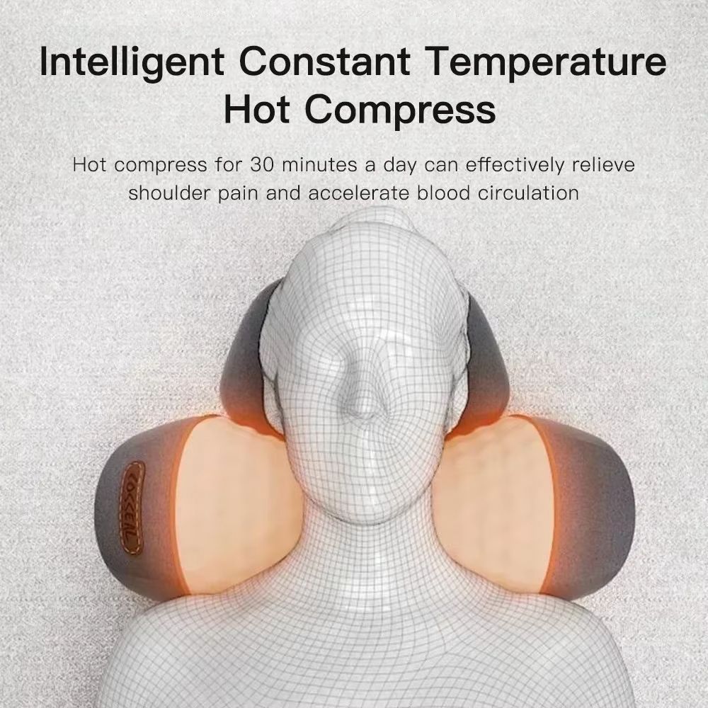 Okayso Electric Neck Massager Pillow With Heat Vibration Cervical Traction 2