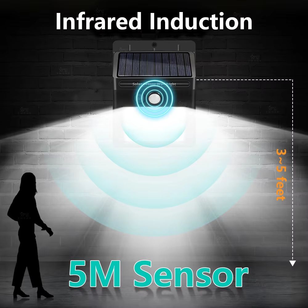 4Pack Solar Outdoor Wall Lights With Motion Sensor  Waterproof LED Security Lighting For Garden Pat 4