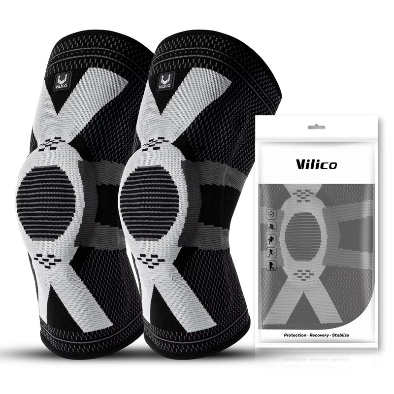Fitness Knee Brace With Silicone Padding  Compression Support Sleeve For Sports And Joint Protectio 8