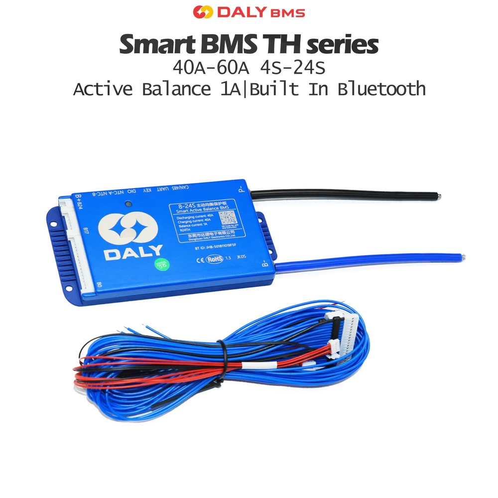 Daly Smart BMS With Bluetooth Active Balance System For LiFePO4 Liion LTO NMC Batteries 0