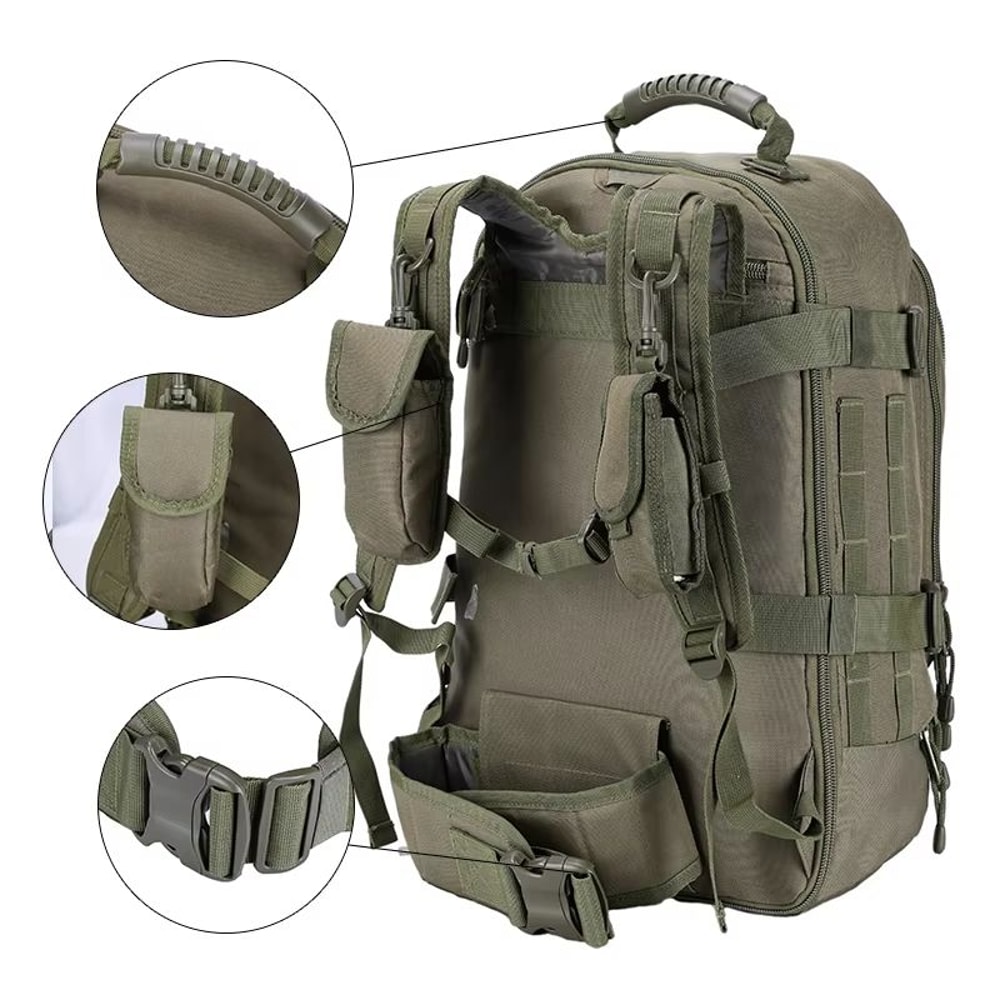 60L Tactical Backpack For Men Expandable Military Hiking And Camping Rucksack 3