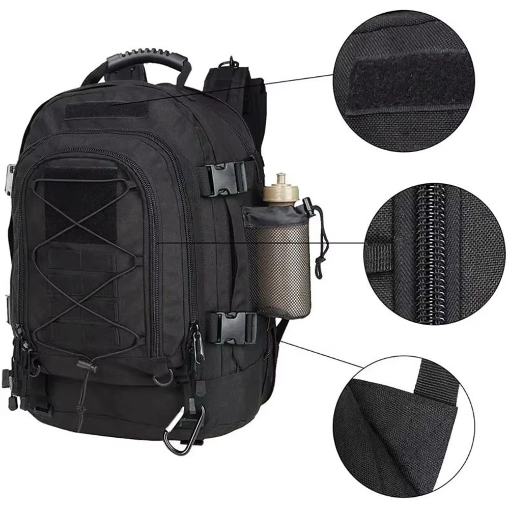 Extra Large 60L Tactical Backpack WaterResistant Outdoor Hiking Travel Pack With Laptop Compartme 1