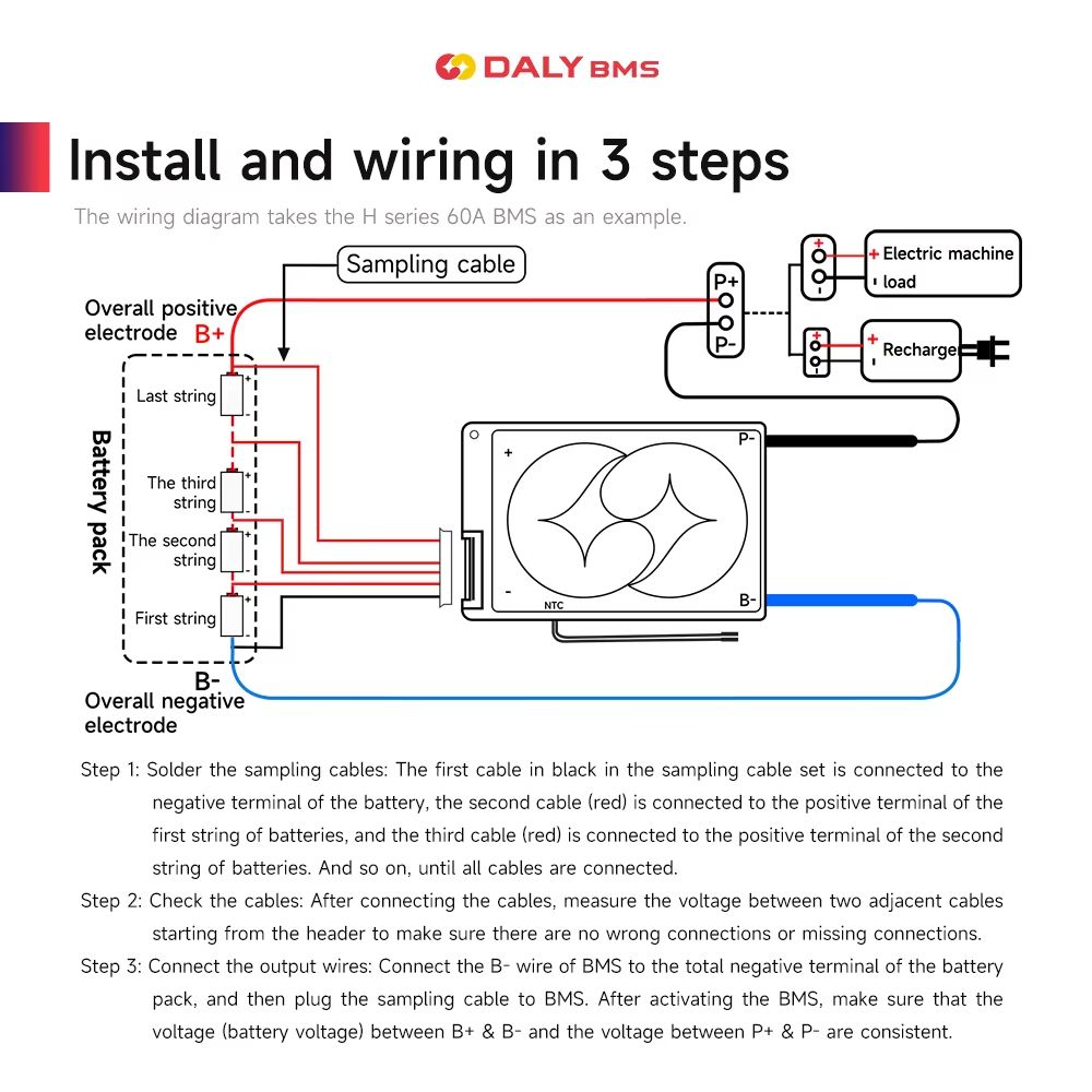 Daly BMS 10S 36V Smart Lithium Battery Management System For 24V 36V And 48V Liion Lifepo4 Packs 3