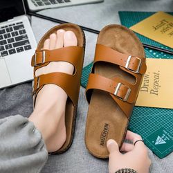 classic cork slippers for men and women – soft, breathable outdoor and indoor comfort